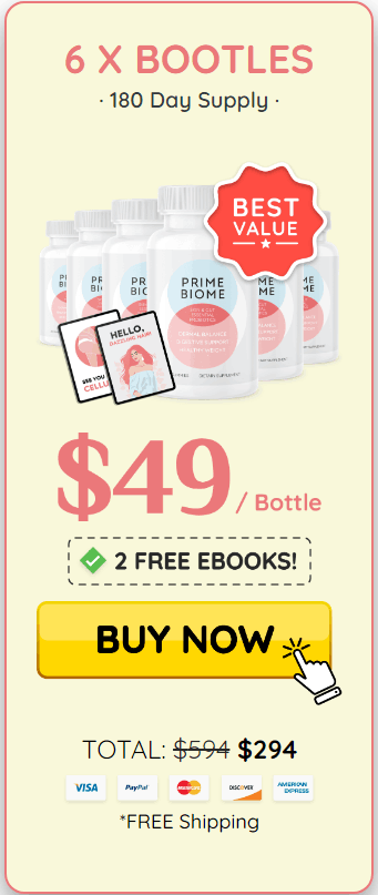 PrimeBiome Buy Now 6 Bottles